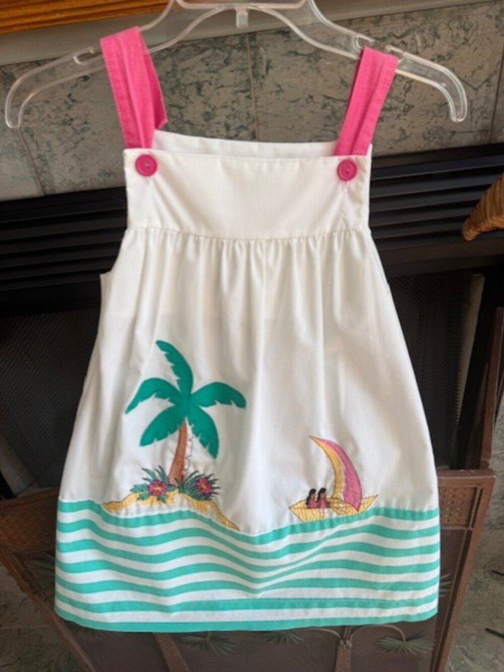 Vintage Little Bitty Girls Dress, Tropical Themed